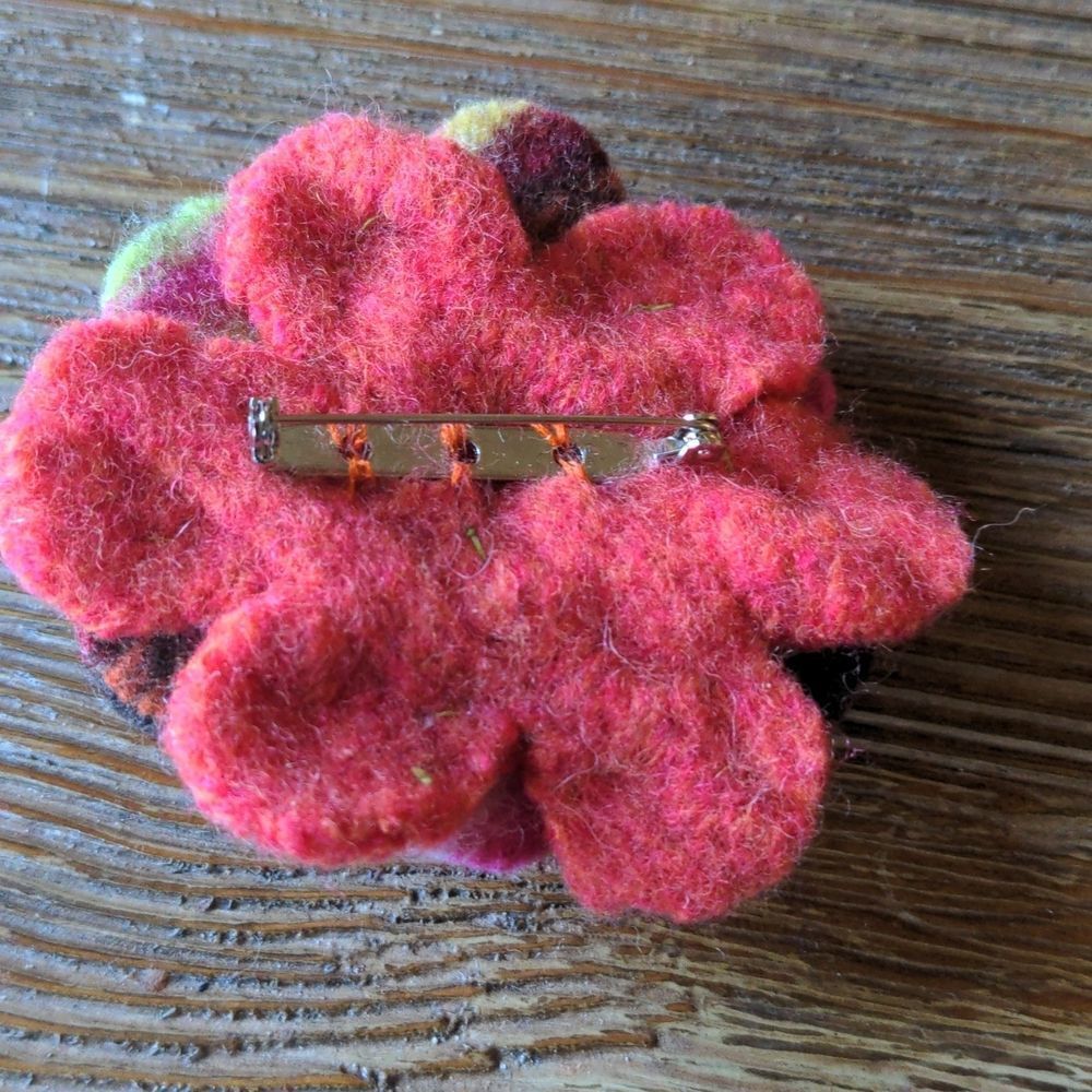 ⭐3 for $20⭐ Upcycled Felted Wool Flower Pin - Picture 4 of 6